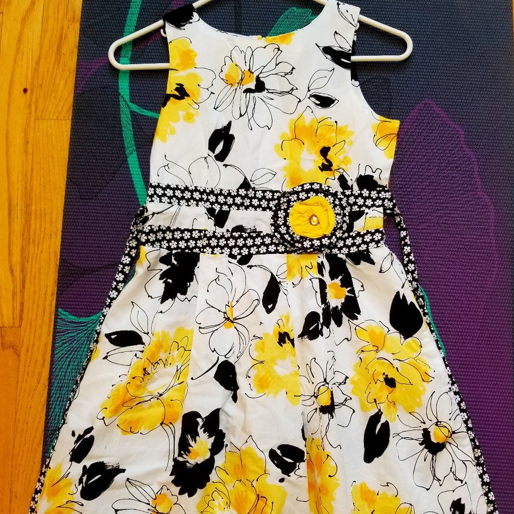 Girls Yellow flower dress 12